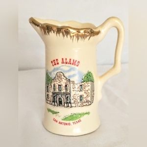Antique Souvenir Pitcher - 22k Gold "The Alamo"
